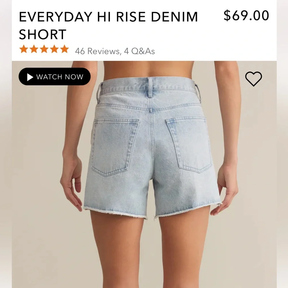 Z Supply “Everyday” High-Rise Jean Shorts - Picture 2 of 4